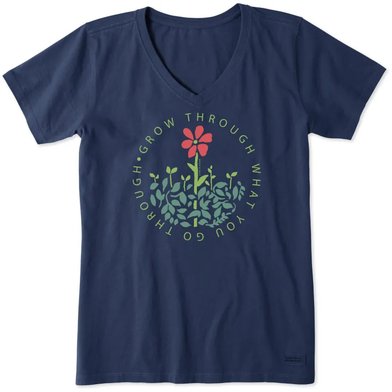 Women's Grow Through What you Go Through Short Sleeve Crusher Vee made by Life is Good