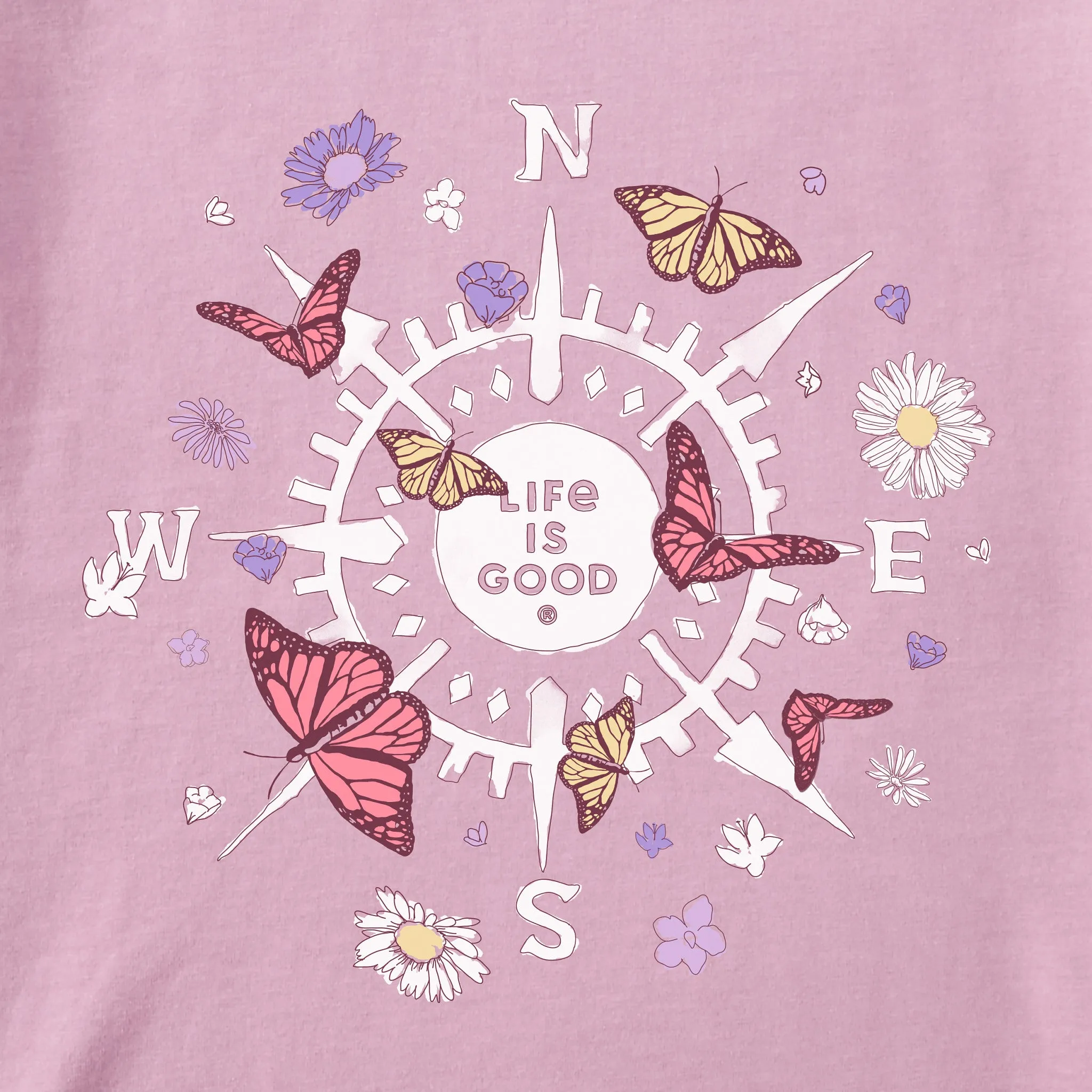 Women's Butterfly and Floral Compass Crusher-FLEX Hoodie Tunic sold by Life is Good product image thumbnail 2