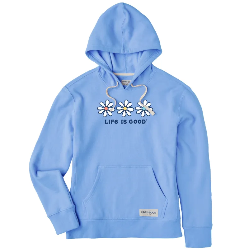 Women's 3 Daisies Simply True Fleece Hoodie sold by Life is Good