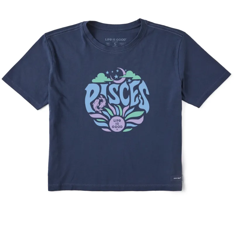 Women's Pisces  Zodiac Vibes Short Sleeve Crusher Boxy Tee sold by Life is Good