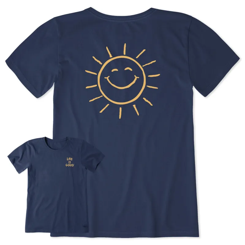 Women's Smile Sunshine Short Sleeve Crusher Tee sold by Life is Good