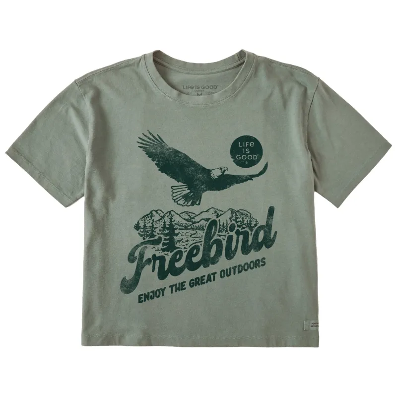 Women's Bald Eagle Freebird Short Sleeve Crusher Boxy Tee sold by Life is Good