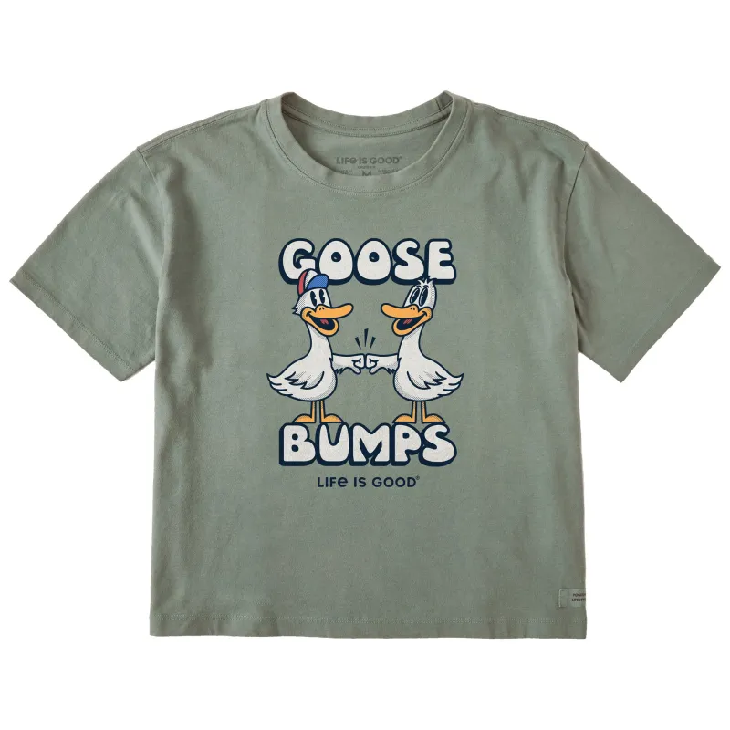 Women's Goose Bumps Mascot Short Sleeve Crusher Boxy Tee sold by Life is Good
