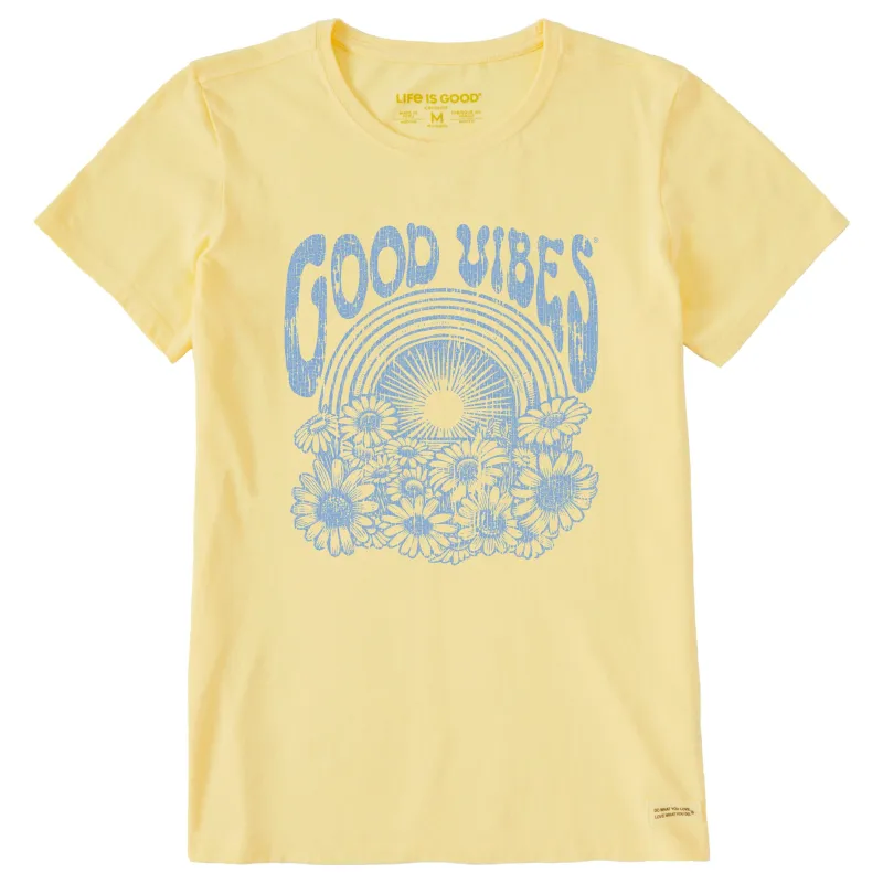 Women's Good Vibes Flowers Short Sleeve Tee made by Life is Good