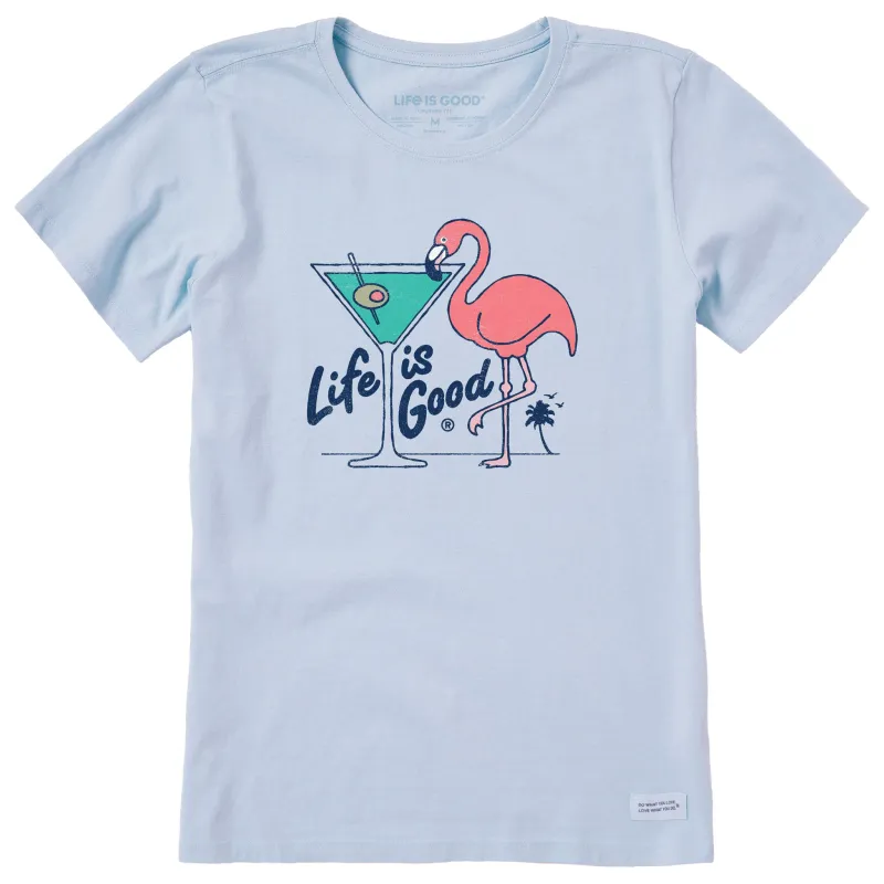 Women's Flamingo Martini Short Sleeve Crusher Tee sold by Life is Good