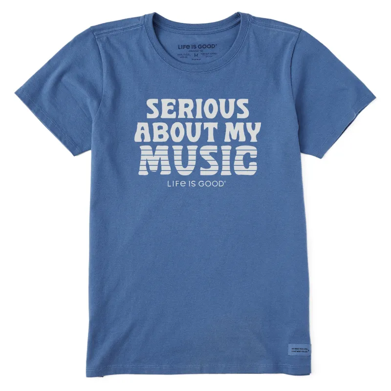 Women's Serious About My Music Short Sleeve Crusher Tee sold by Life is Good