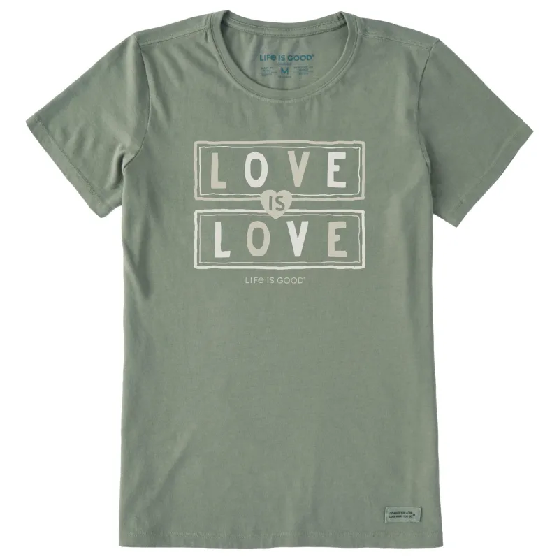 Women's Love is Love Short Sleeve Crusher Tee sold by Life is Good