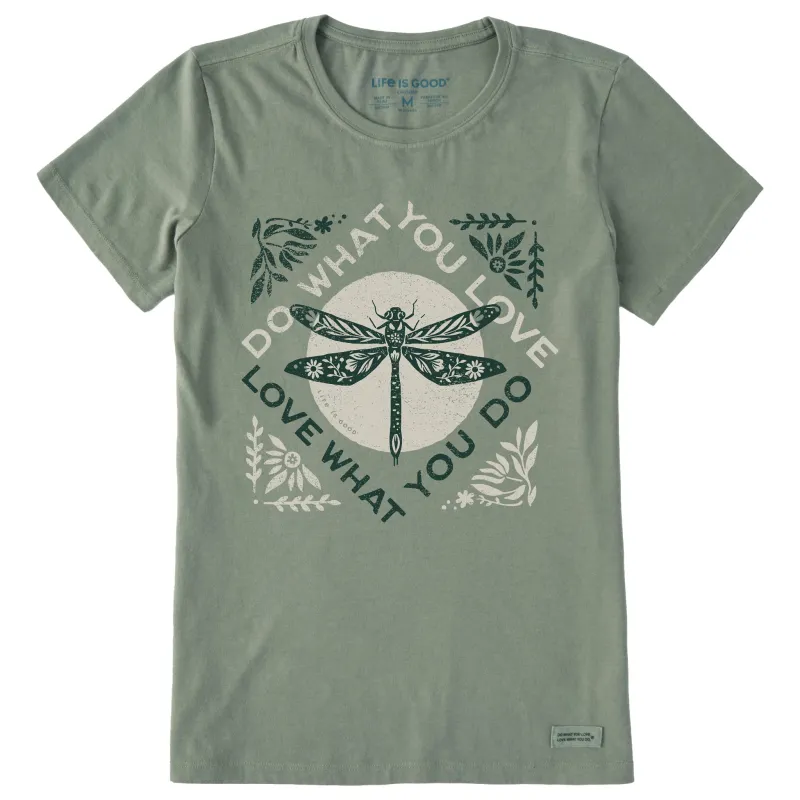 Women's Do What You Love Dragonfly Short Sleeve Crusher Tee sold by Life is Good