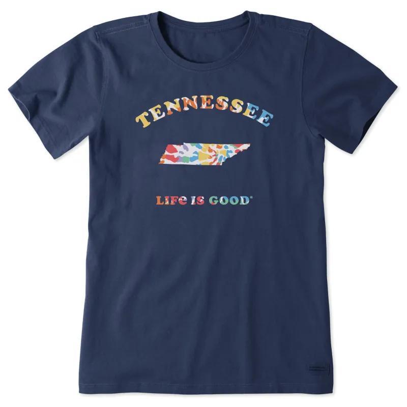 Women's Tie Dye Tennessee Short Sleeve Crusher Tee sold by Life is Good