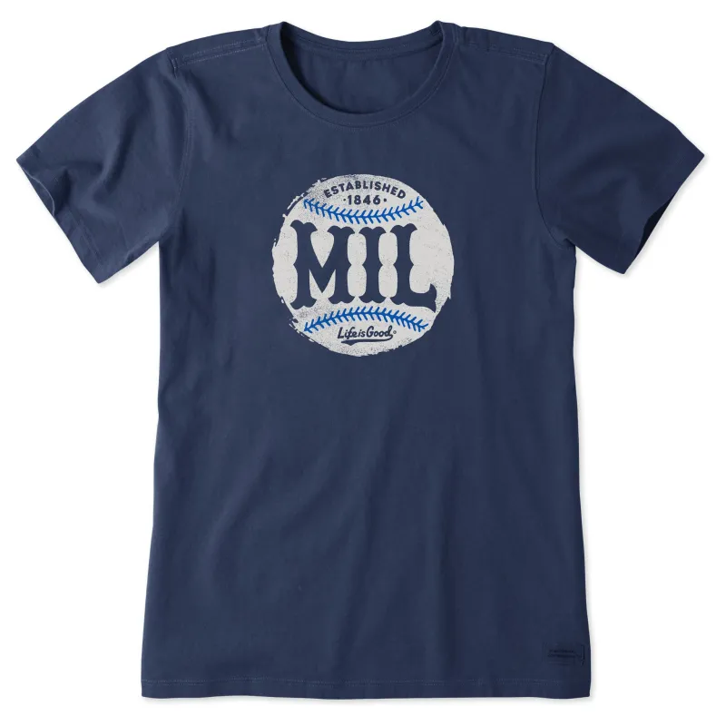 Women's Milwaukee Baseball Short Sleeve Crusher Tee sold by Life is Good