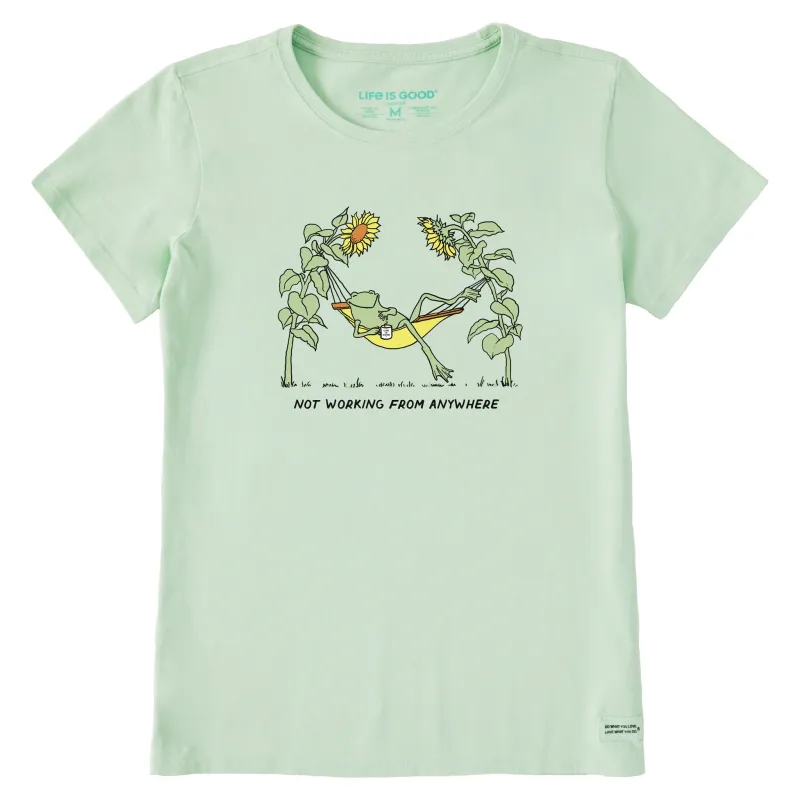 Women's Not Working From Anywhere Frog Short Sleeve Crusher Tee sold by Life is Good