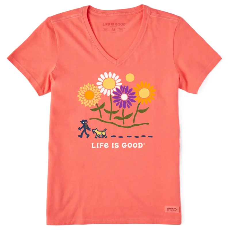 Women's Jackie and Rocket Wildflowers Short Sleeve Crusher Vee made by Life is Good