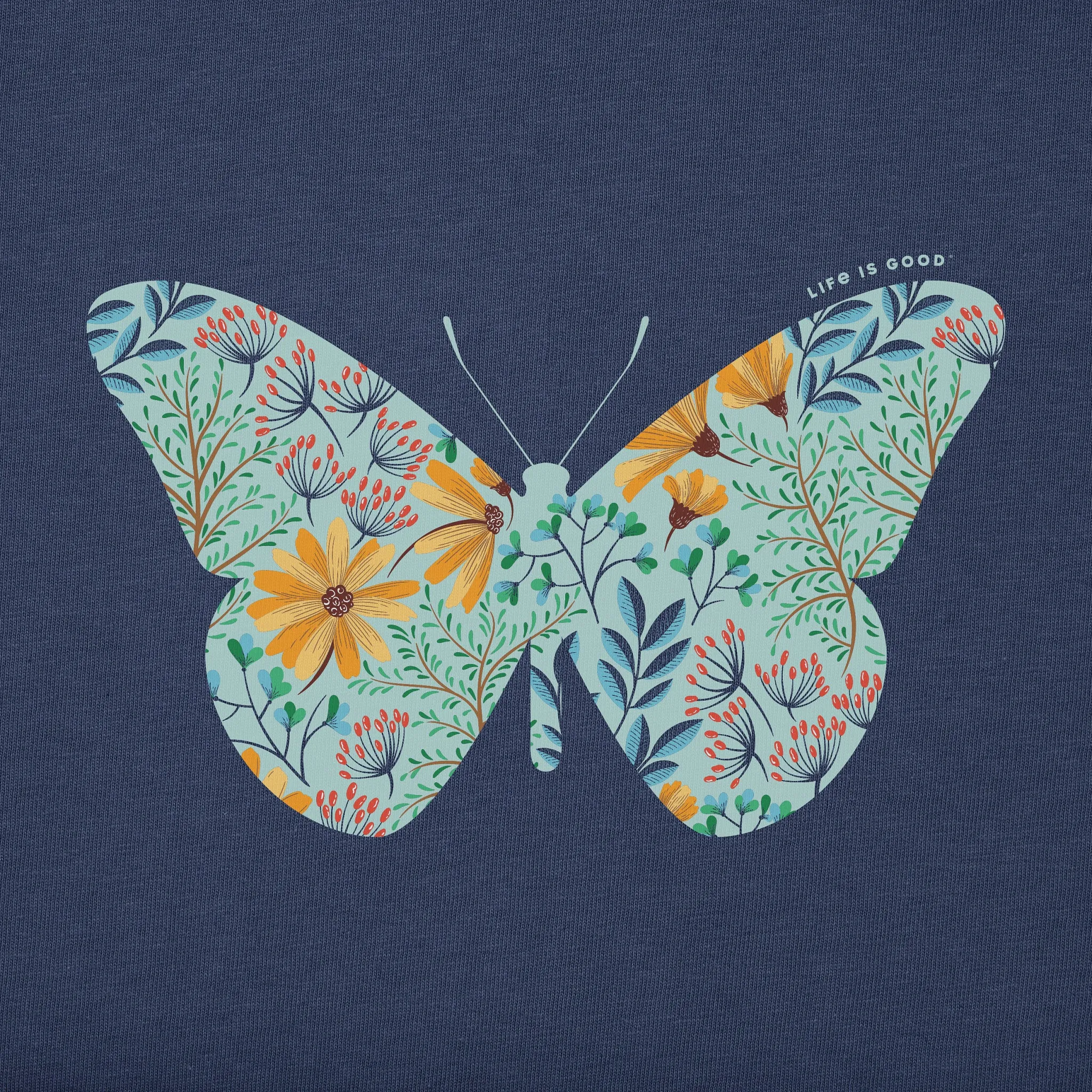 Women's Wildflower Butterfly Short Sleeve Vee sold by Life is Good product image thumbnail 2