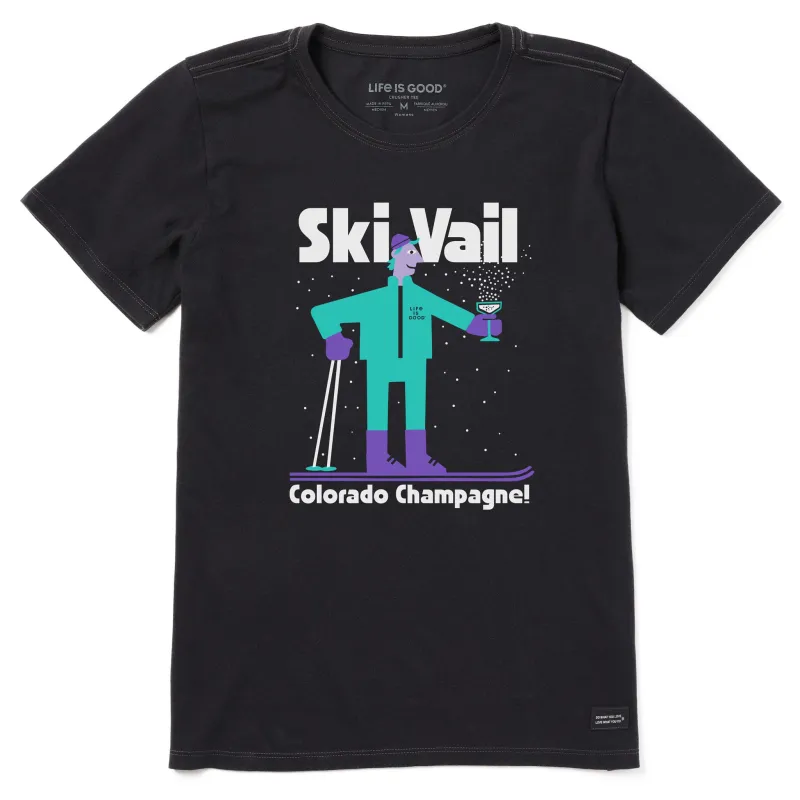 Women's Ski Vail Colorado Champagne Short Sleeve Crusher Tee sold by Life is Good