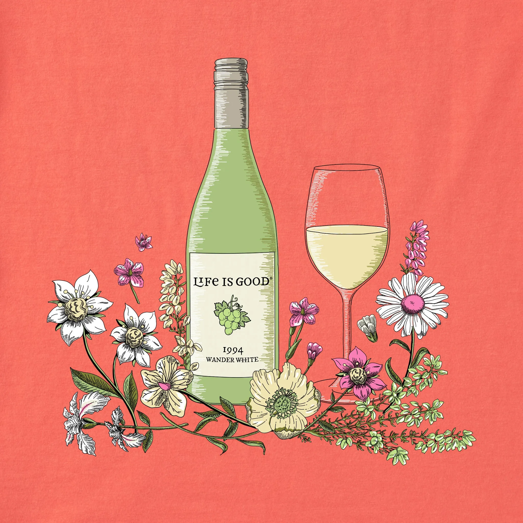Women's Botanical White Wine Short Sleeve Tee sold by Life is Good product image thumbnail 4