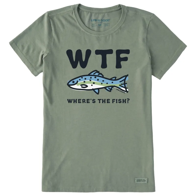 Women's WTF Fish Short Sleeve Crusher Tee sold by Life is Good