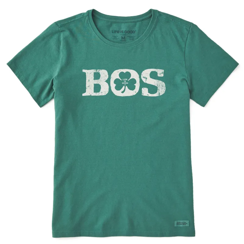 Women's Boston Shamrock Short Sleeve Crusher Tee sold by Life is Good