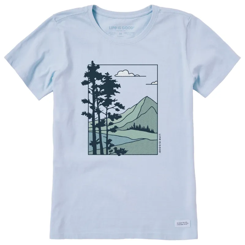 Women's Mountain Landscape Short Sleeve Crusher Tee sold by Life is Good