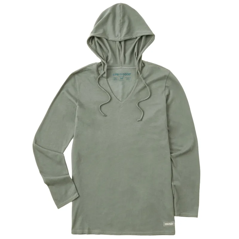 Women's Solid Long Sleeve Crusher-LITE Hooded Tee sold by Life is Good