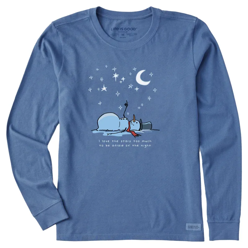 Women's Snowman Star Lover Long Sleeve Crusher Tee made by Life is Good