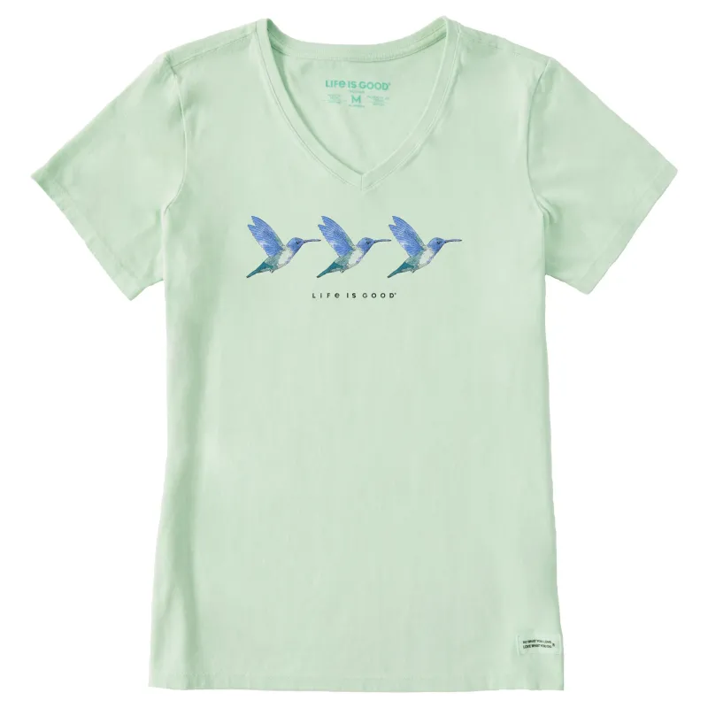Women's Three Hummingbirds Short Sleeve Vee sold by Life is Good