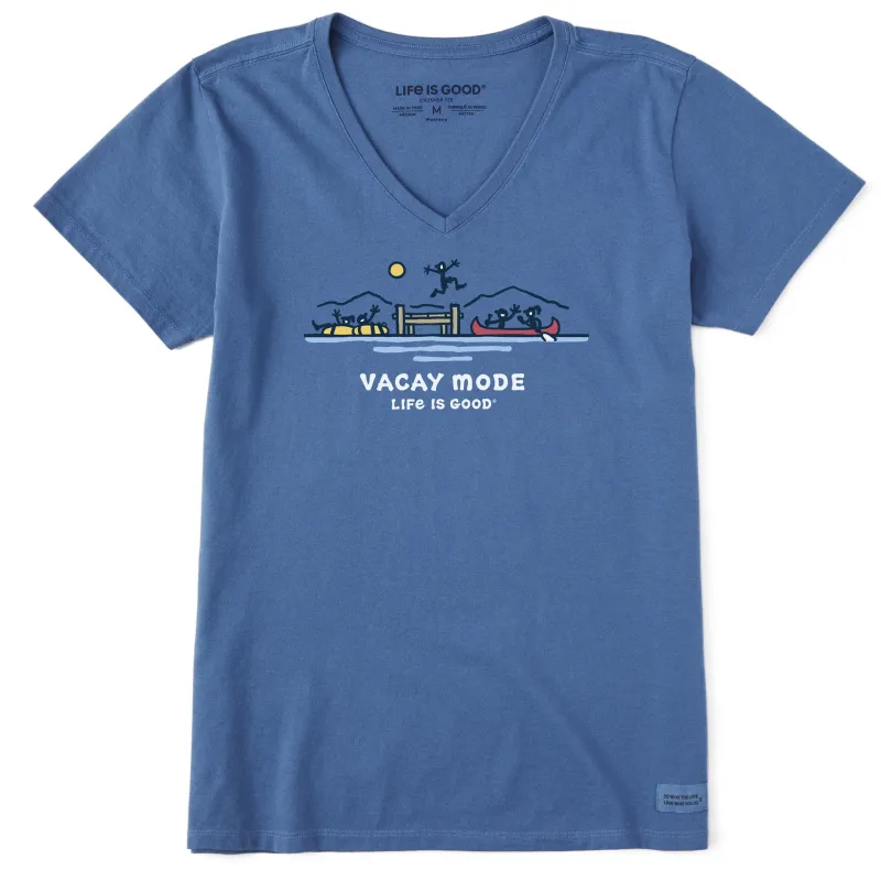 Women's Vacay Mode Fun at the Lake Short Sleeve Crusher Vee sold by Life is Good
