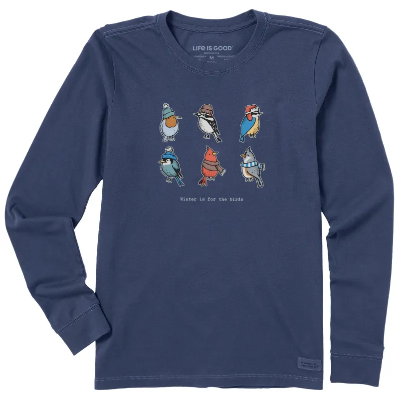 Women's Winter is for the Birds Grid Long Sleeve Crusher Tee sold by Life is Good