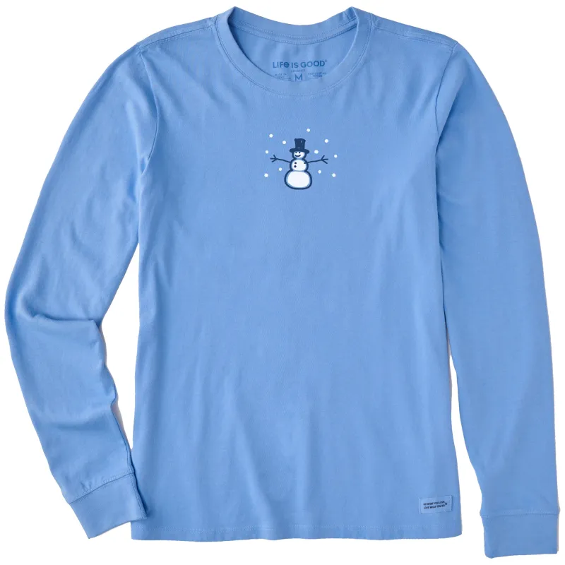Women's Vintage Snowman Long Sleeve Crusher Tee made by Life is Good