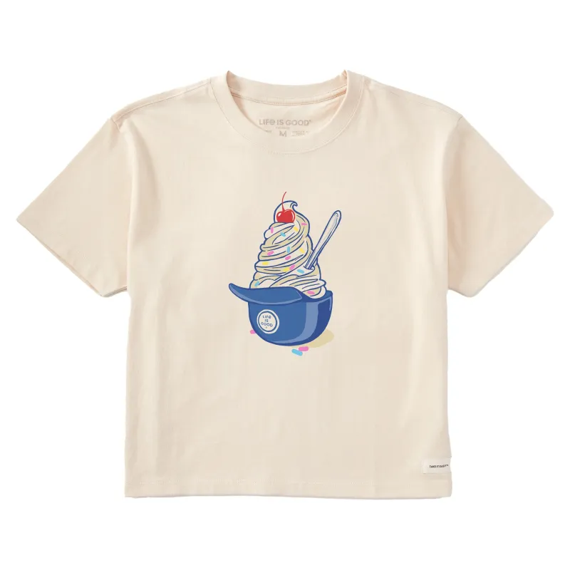 Women's Baseball Ice Cream Short Sleeve Crusher Boxy Tee sold by Life is Good