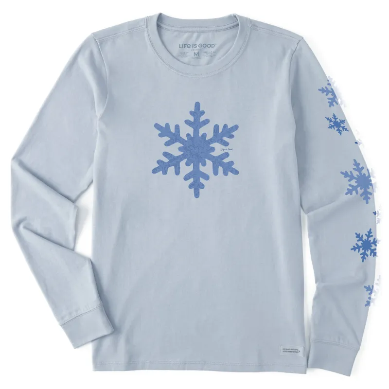 Women's Baroque Snowflake Long Sleeve Crusher Tee made by Life is Good