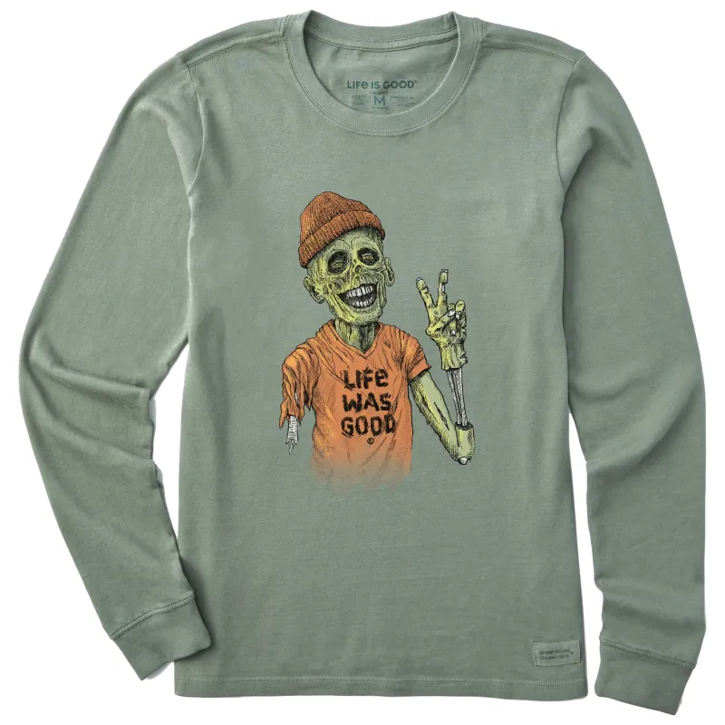 Women's Life Was Good Zombie Long Sleeve Crusher Tee sold by Life is Good