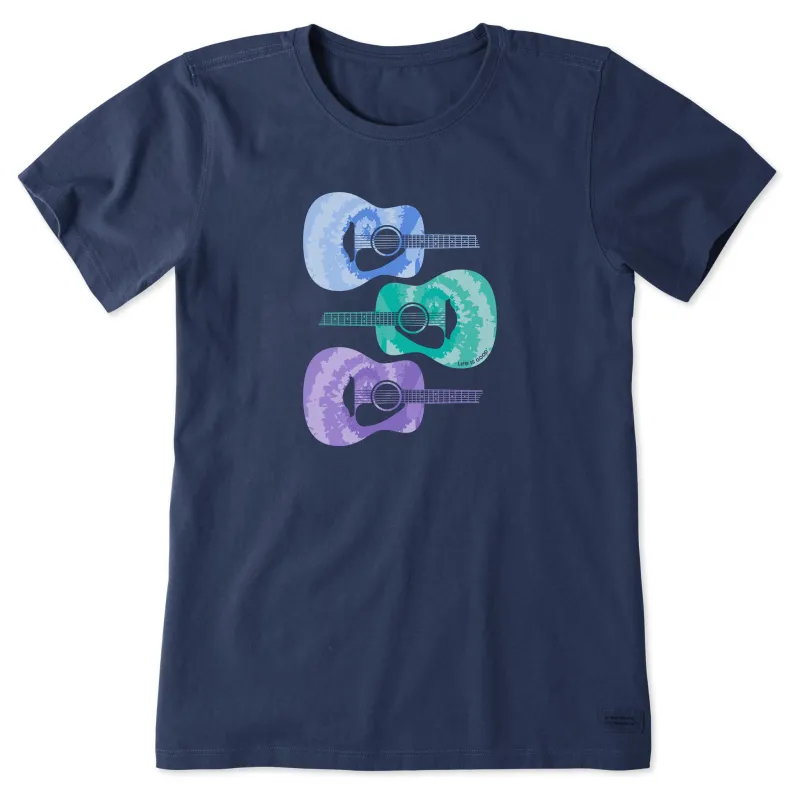 Women's Tie Dye Guitars Short Sleeve Tee sold by Life is Good
