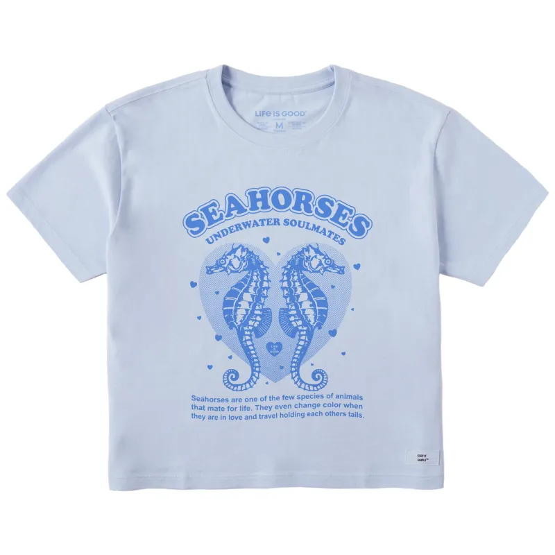 Women's Seahorses Soulmates Short Sleeve Crusher Boxy Tee made by Life is Good