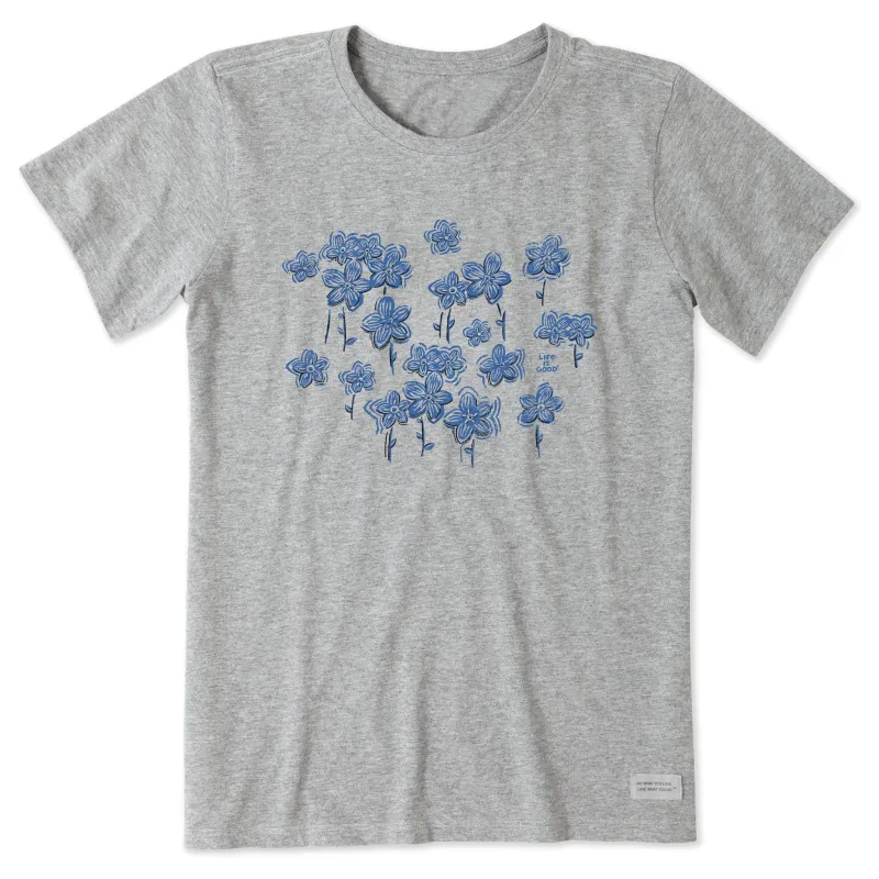 Women's Forget Me Nots Short Sleeve Tee sold by Life is Good