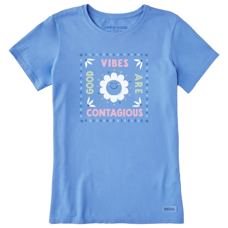 Women's Good Vibes are Contagious Sun Short Sleeve Tee sold by Life is Good