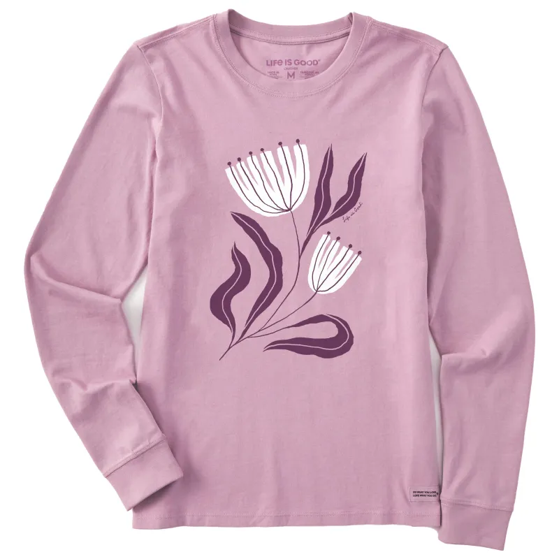 Women's Rustic Flowers Long Sleeve Crusher Tee made by Life is Good