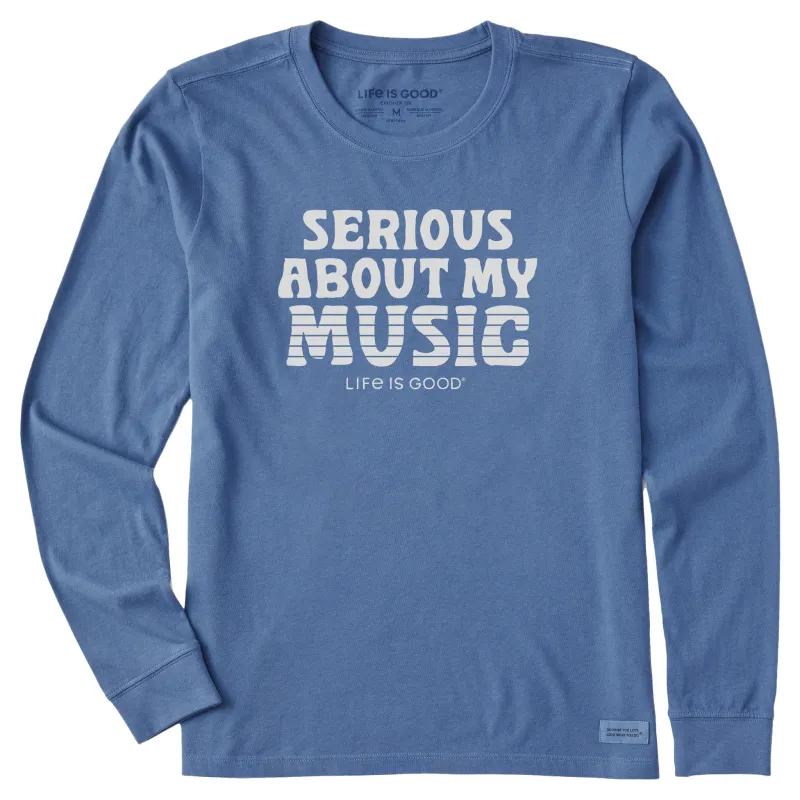 Women's Serious About My Music Long Sleeve Crusher Tee sold by Life is Good