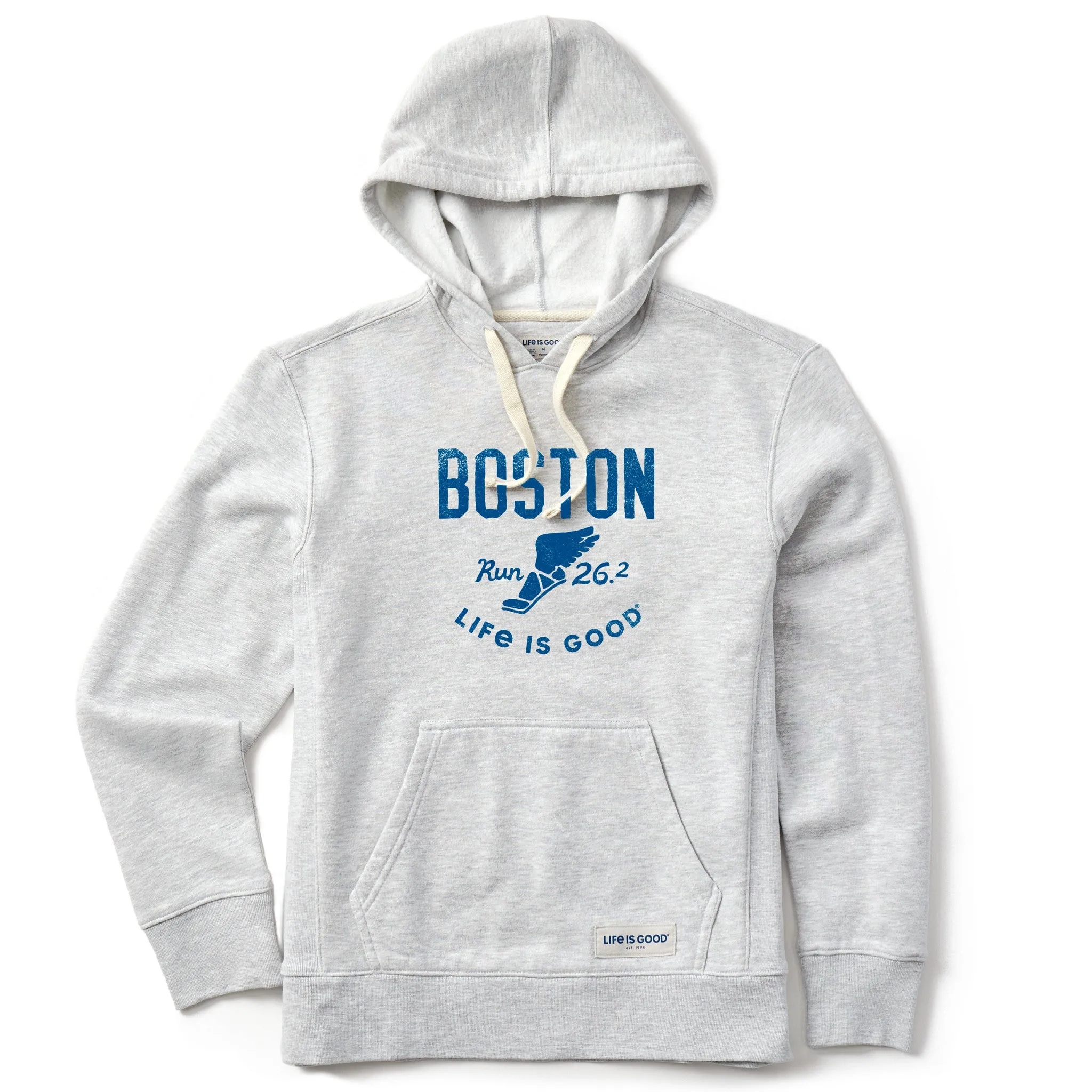 Women's Boston 26.2 Wings Simply True Fleece Hoodie sold by Life is Good