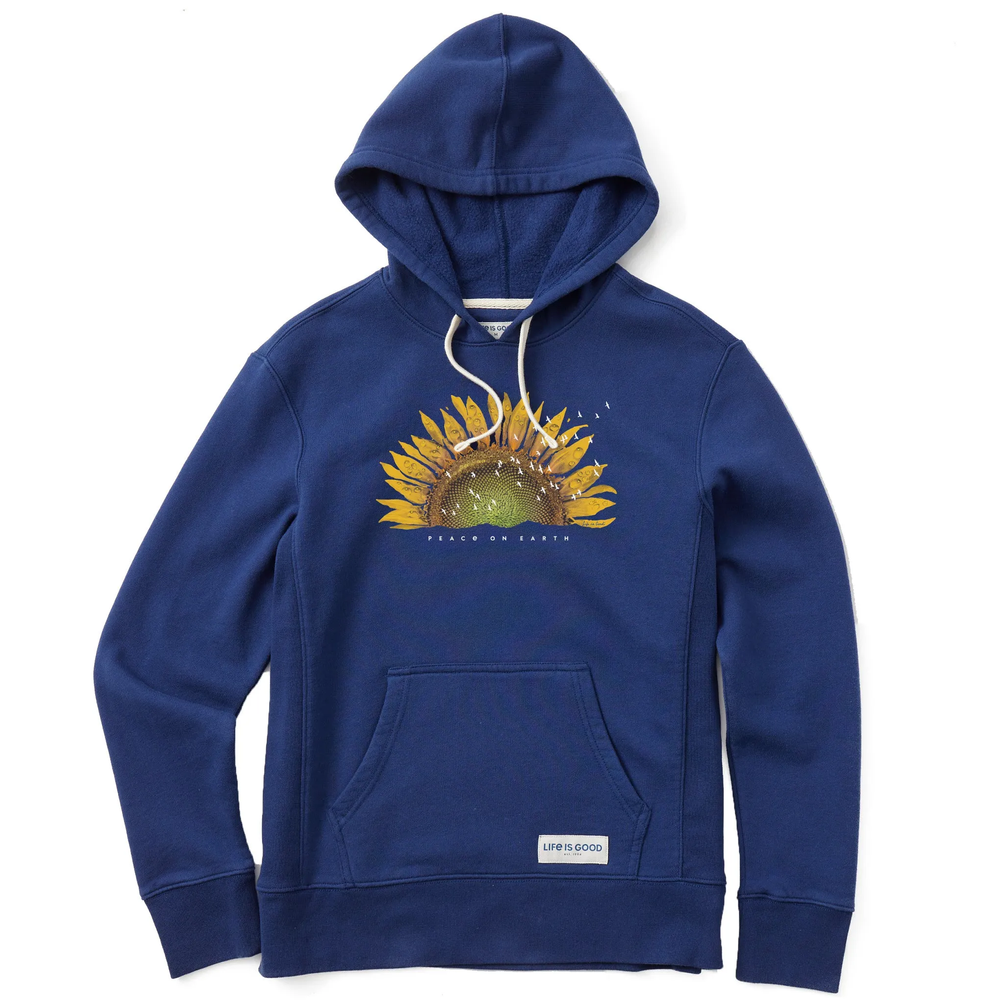 Women's Sunflower Dew Peace on Earth Simply True Fleece Hoodie sold by Life is Good product image thumbnail 3
