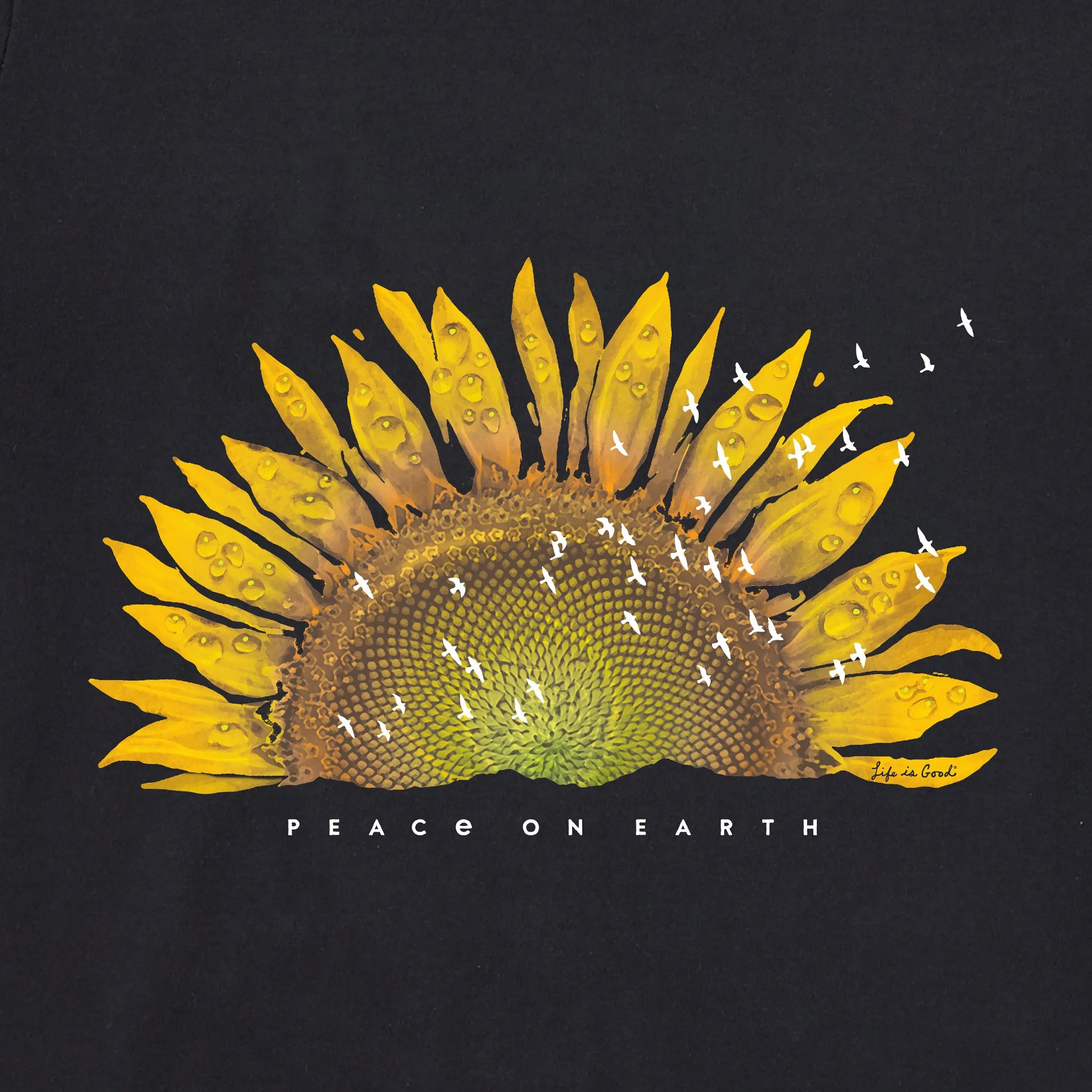 Women's Sunflower Dew Peace on Earth Simply True Fleece Hoodie sold by Life is Good product image thumbnail 2