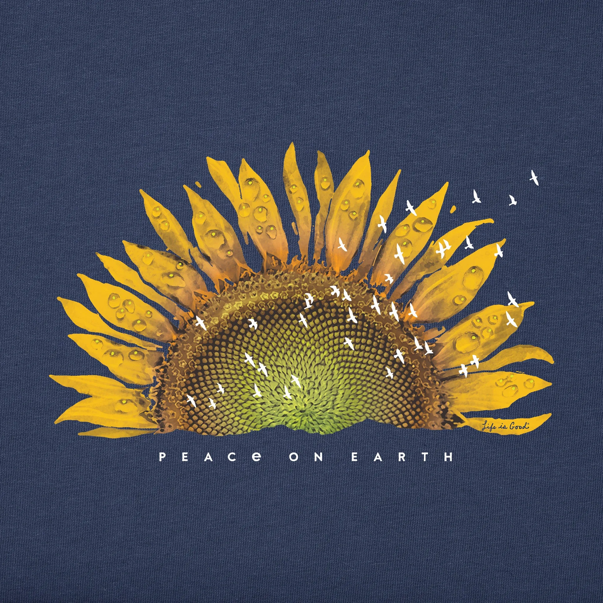 Women's Sunflower Dew Peace on Earth Simply True Fleece Hoodie sold by Life is Good product image thumbnail 4