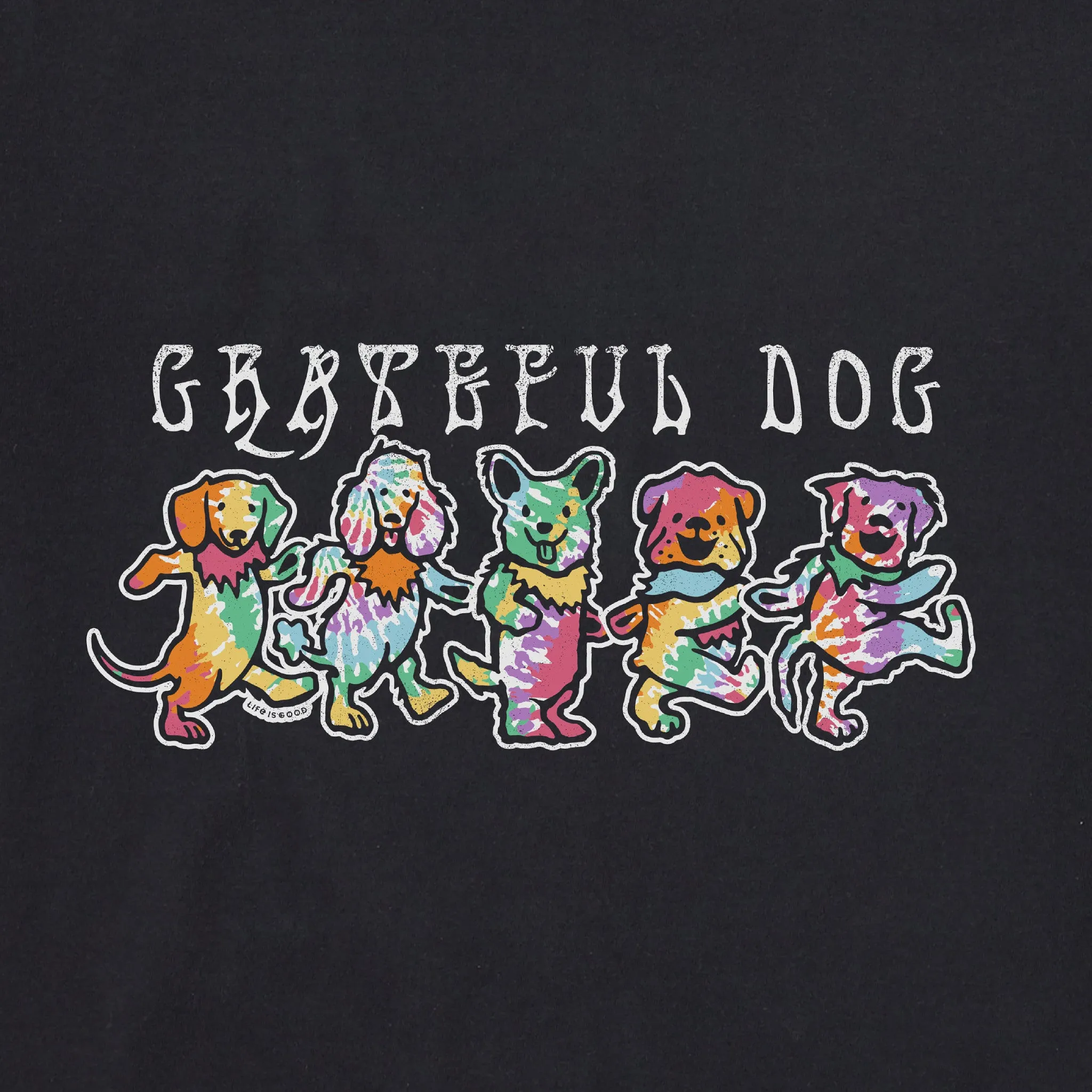 Women's Tie Dye Grateful Dog Simply True Fleece Hoodie sold by Life is Good product image thumbnail 2