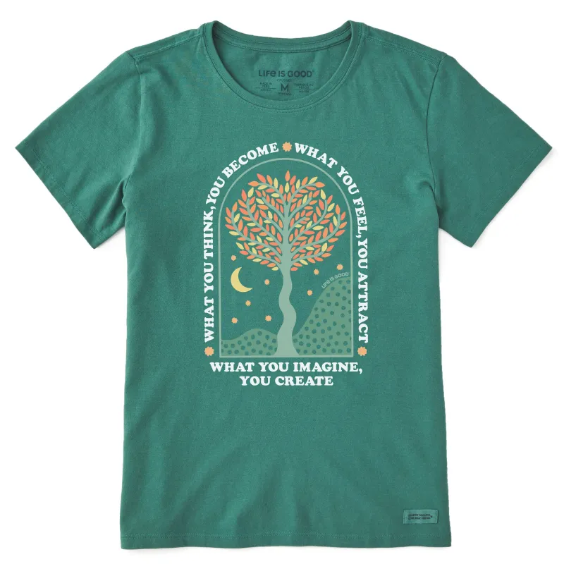 Women's What you Imagine, You Create Tree Short Sleeve Crusher Tee sold by Life is Good