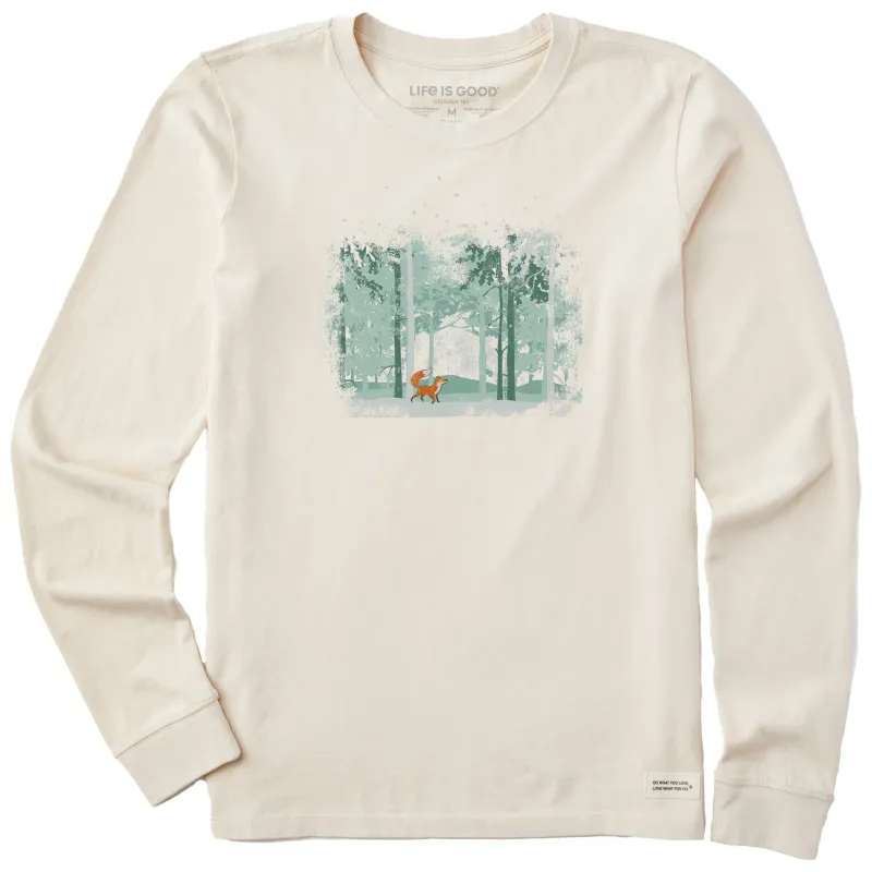 Women's Magic Fox in Snowy Woods Long Sleeve Crusher Tee sold by Life is Good