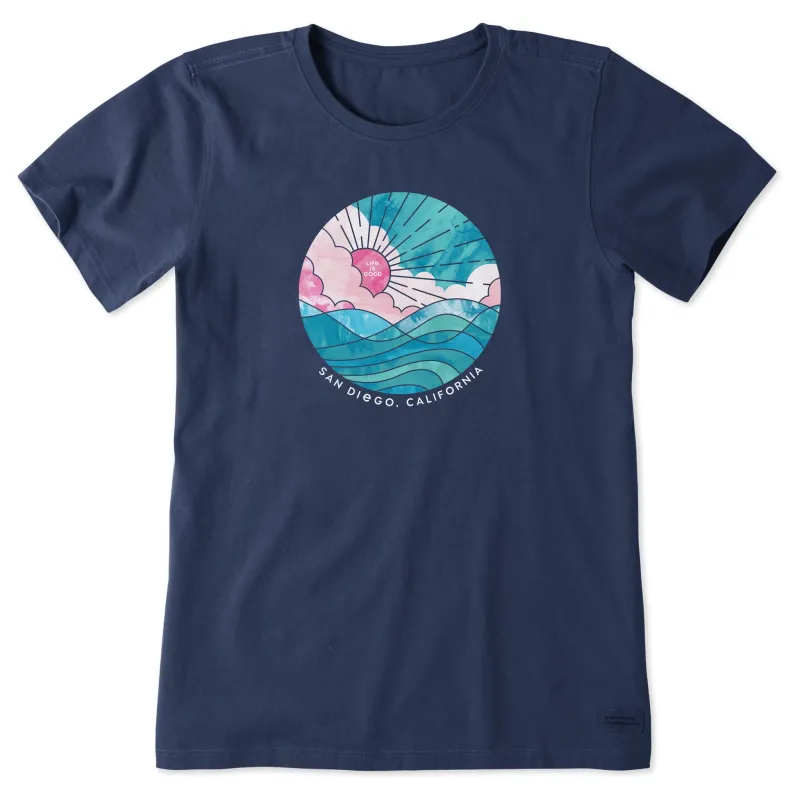 Women's Sun & Waves San Diego Short Sleeve Crusher-LITE Tee sold by Life is Good