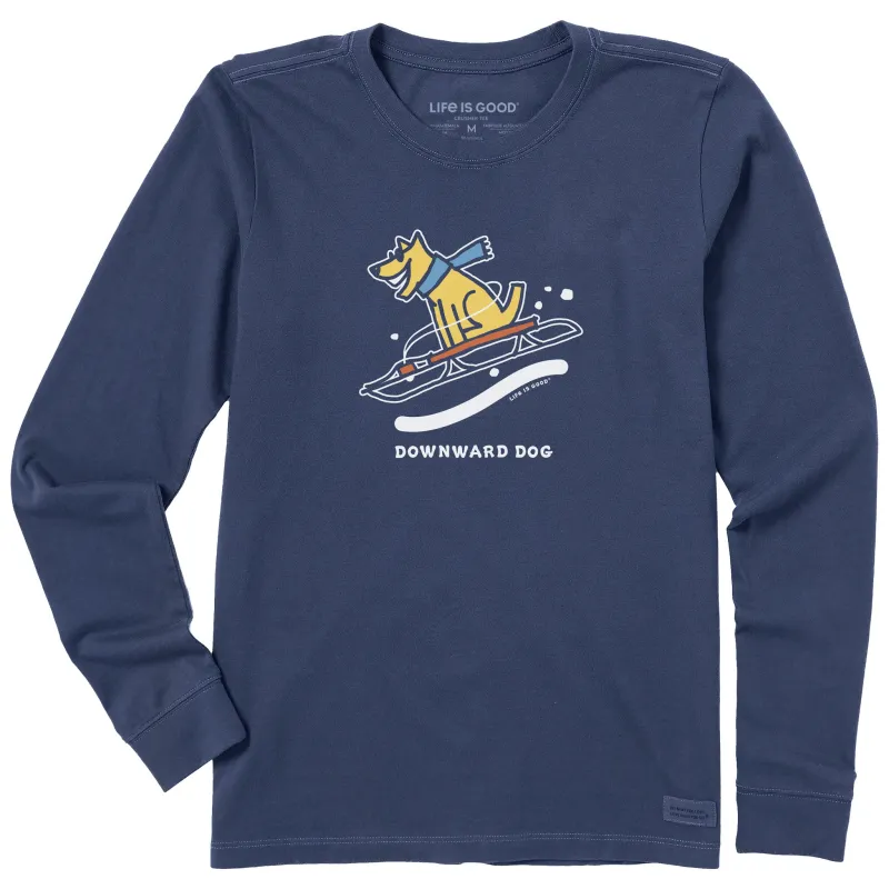 Women's Rocket Downward Dog Sledding Long Sleeve Crusher Tee sold by Life is Good