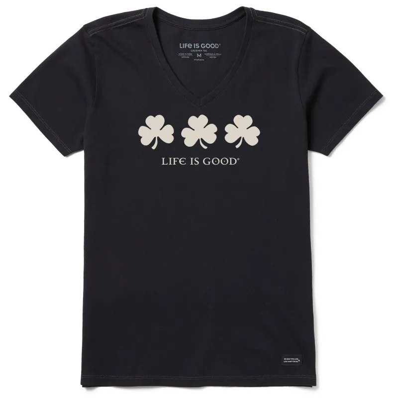 Women's Irish Shamrocks Short Sleeve Vee sold by Life is Good