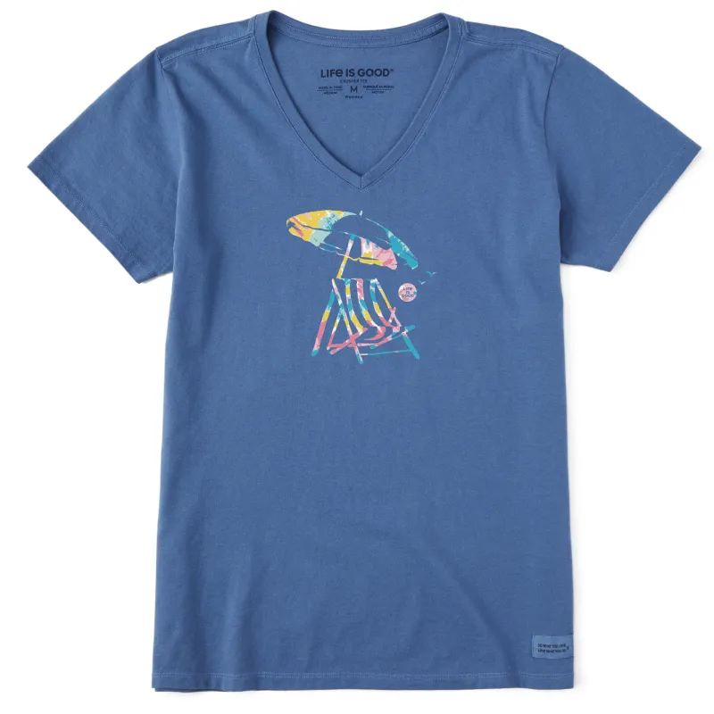 Women's Tie Dye Beach Umbrella Short Sleeve Vee sold by Life is Good
