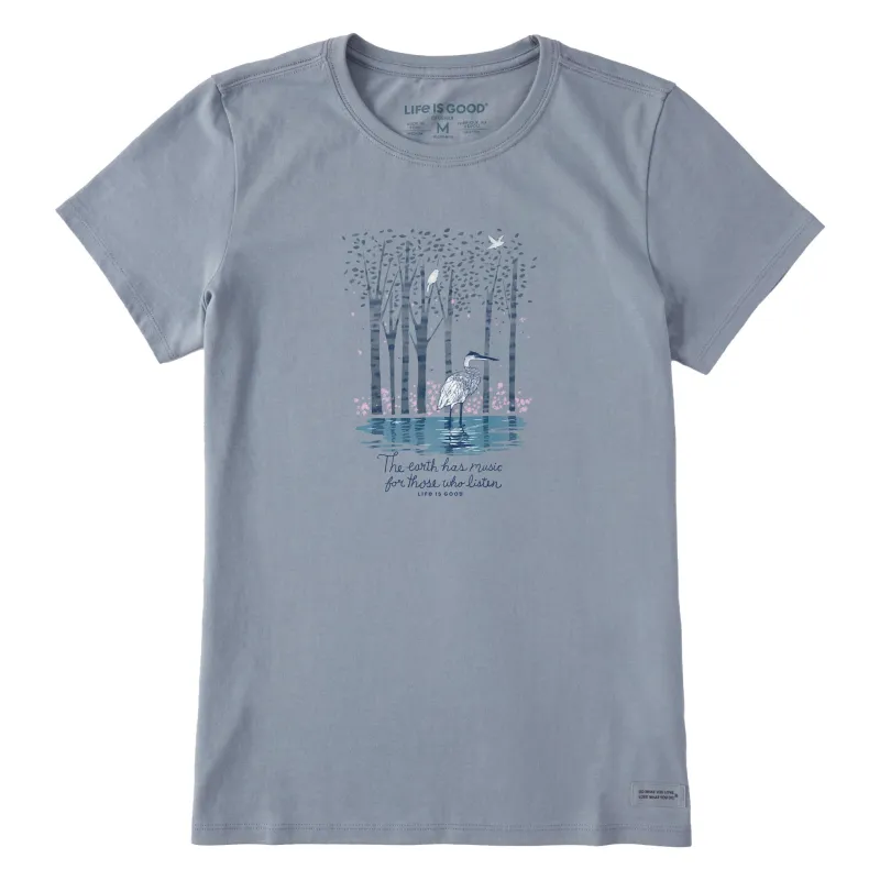 Women's Earth Has Music Heron Short Sleeve Tee sold by Life is Good