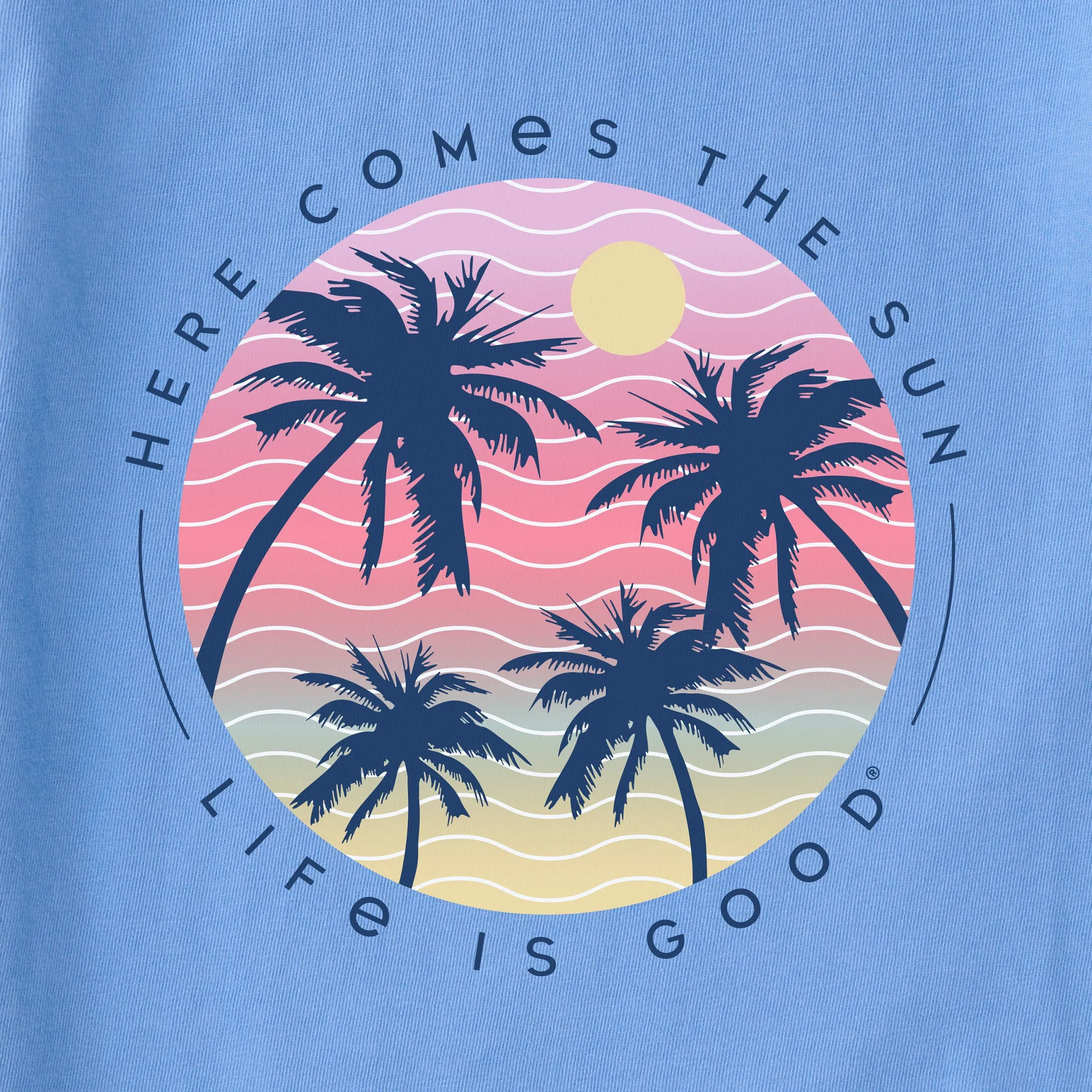 Women's Here Comes the Sun Palm Trees Short Sleeve Tee sold by Life is Good product image thumbnail 5